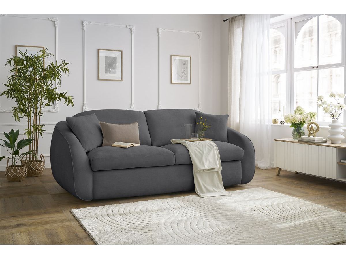 Cezanne Straight Sofa Bed with Express Opening and Smooth Fabric
