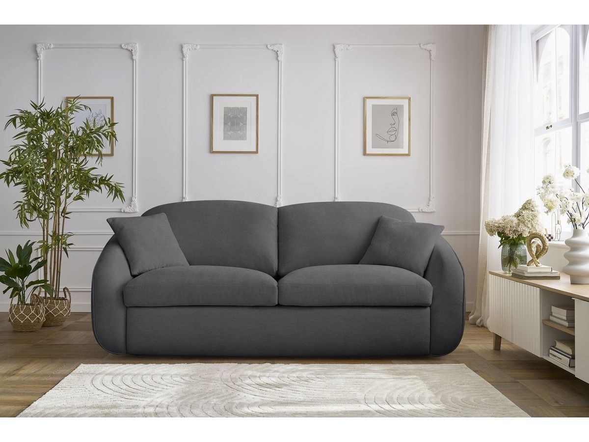 Cezanne Straight Sofa Bed with Express Opening and Smooth Fabric