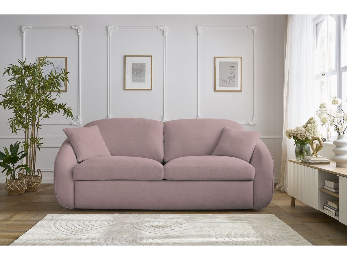 Cezanne Straight Sofa Bed with Express Opening and Smooth Fabric