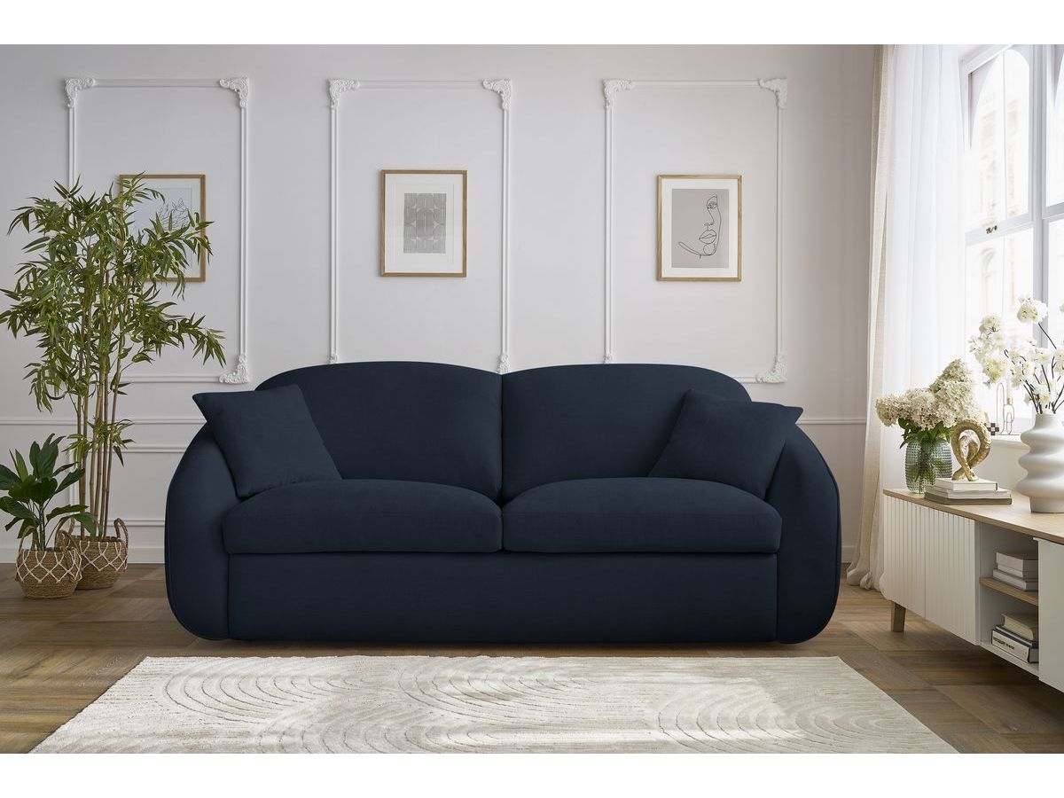 Cezanne Straight Sofa Bed with Express Opening and Smooth Fabric