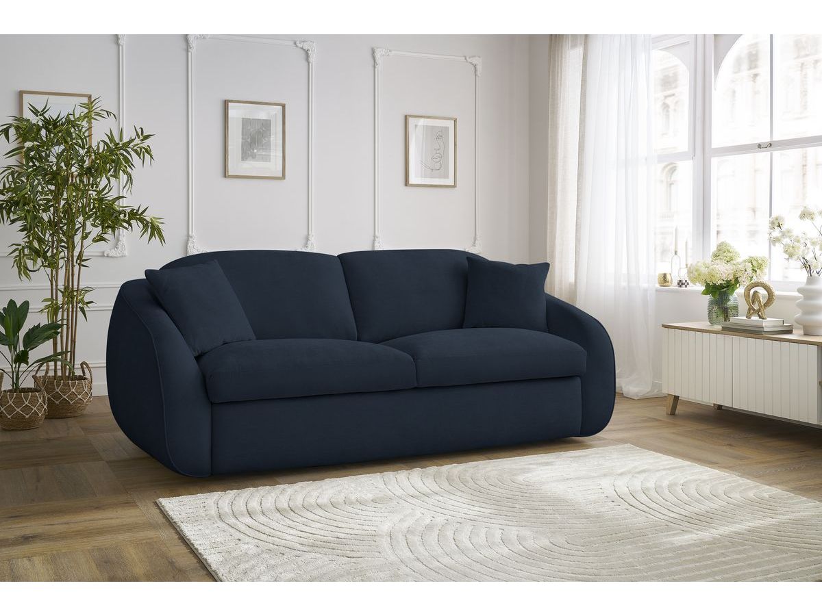 Cezanne Straight Sofa Bed with Express Opening and Smooth Fabric