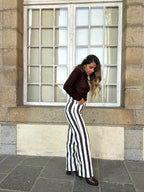 Pantalón vaquero de rayas Isabeau chocolate
