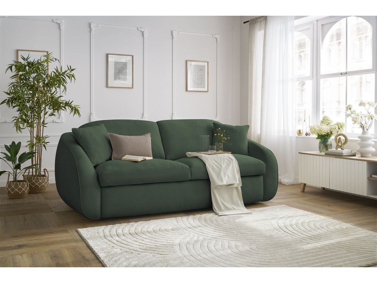 Cezanne Straight Sofa Bed with Express Opening and Smooth Fabric