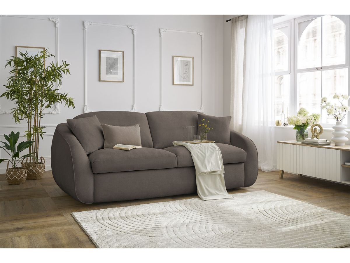 Cezanne Straight Sofa Bed with Express Opening and Smooth Fabric
