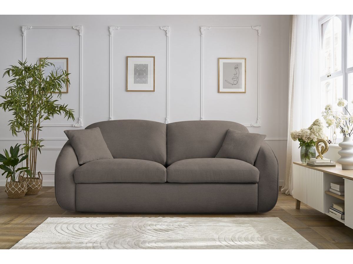 Cezanne Straight Sofa Bed with Express Opening and Smooth Fabric