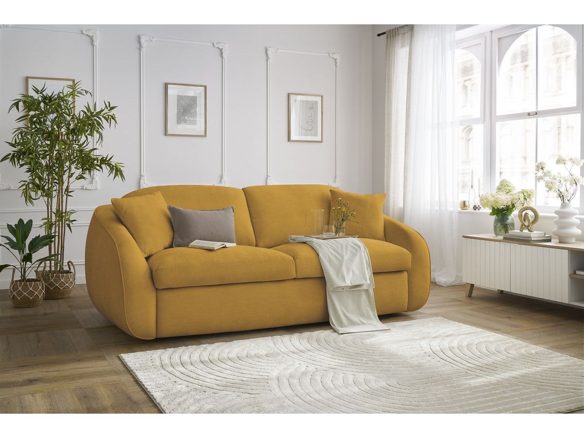 Cezanne Straight Sofa Bed with Express Opening and Smooth Fabric