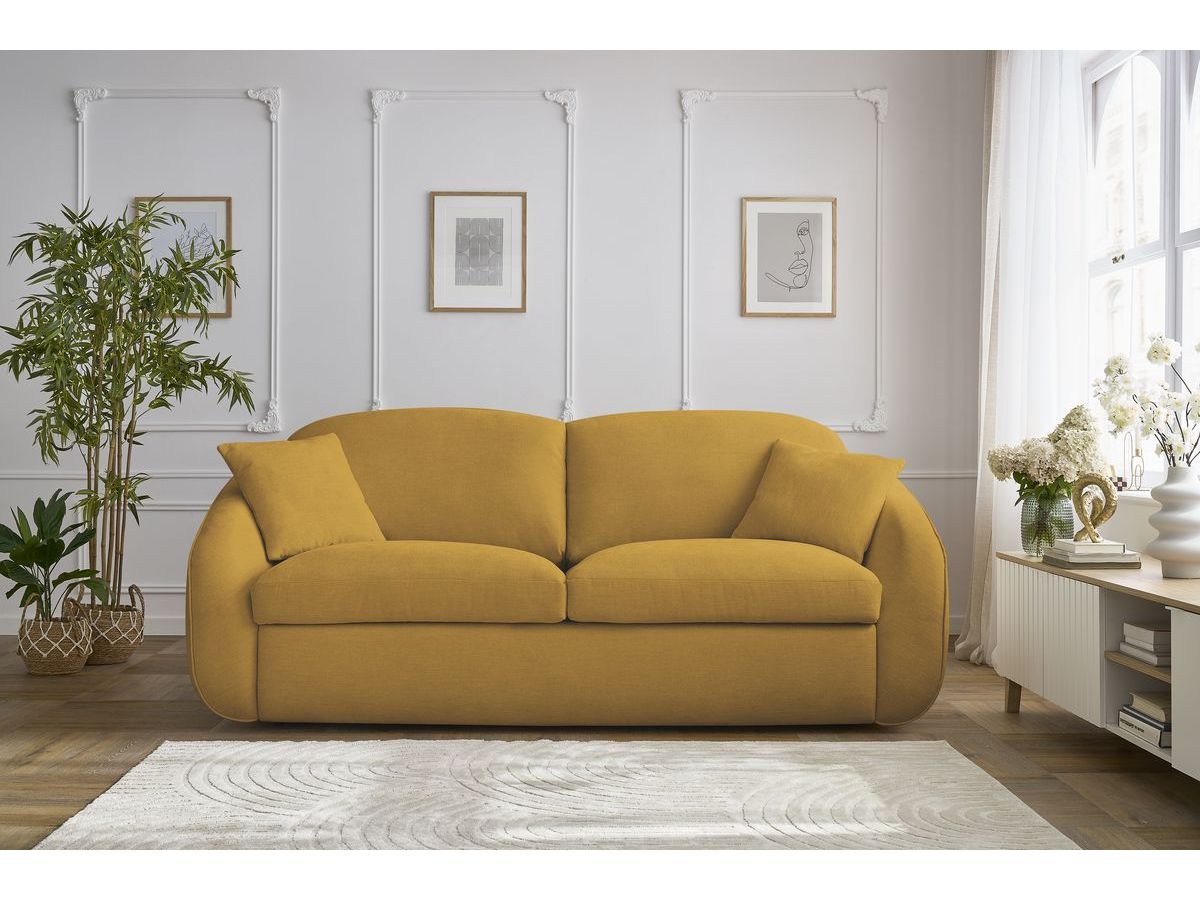 Cezanne Straight Sofa Bed with Express Opening and Smooth Fabric