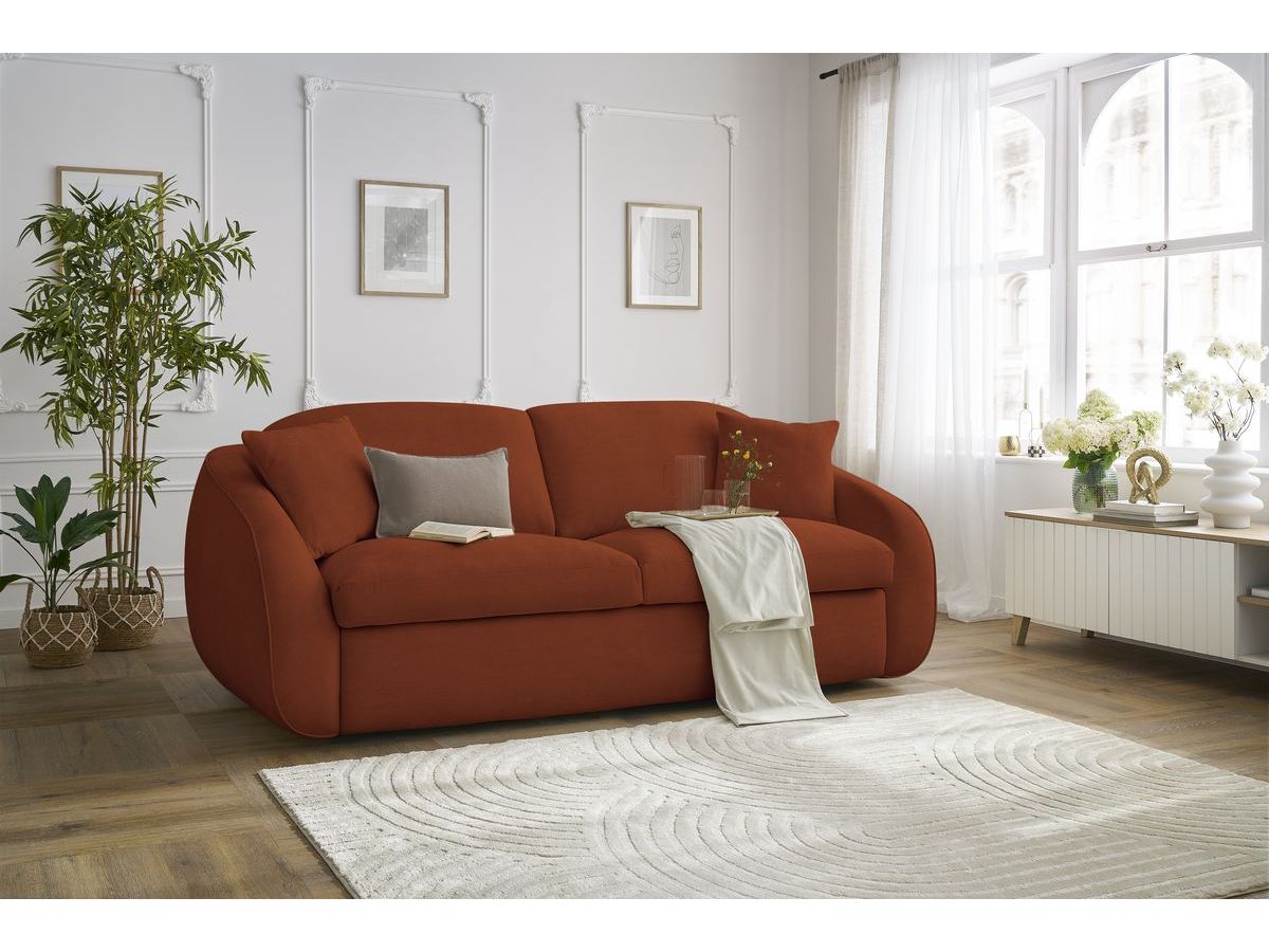 Cezanne Straight Sofa Bed with Express Opening and Smooth Fabric