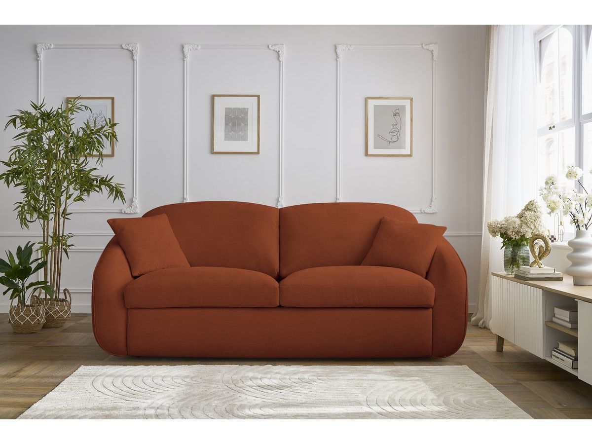 Cezanne Straight Sofa Bed with Express Opening and Smooth Fabric
