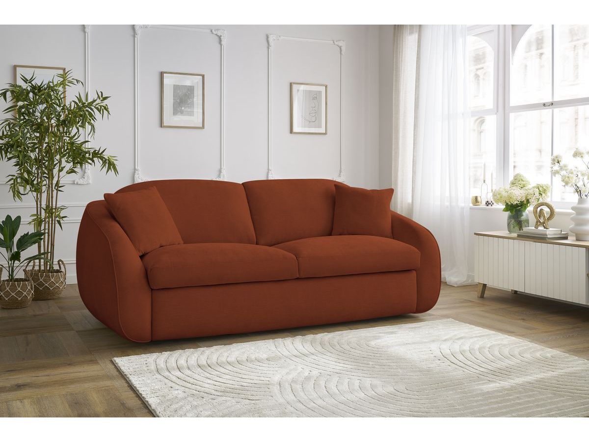 Cezanne Straight Sofa Bed with Express Opening and Smooth Fabric