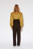 HEART JACQUARD BLOUSE OLIVE