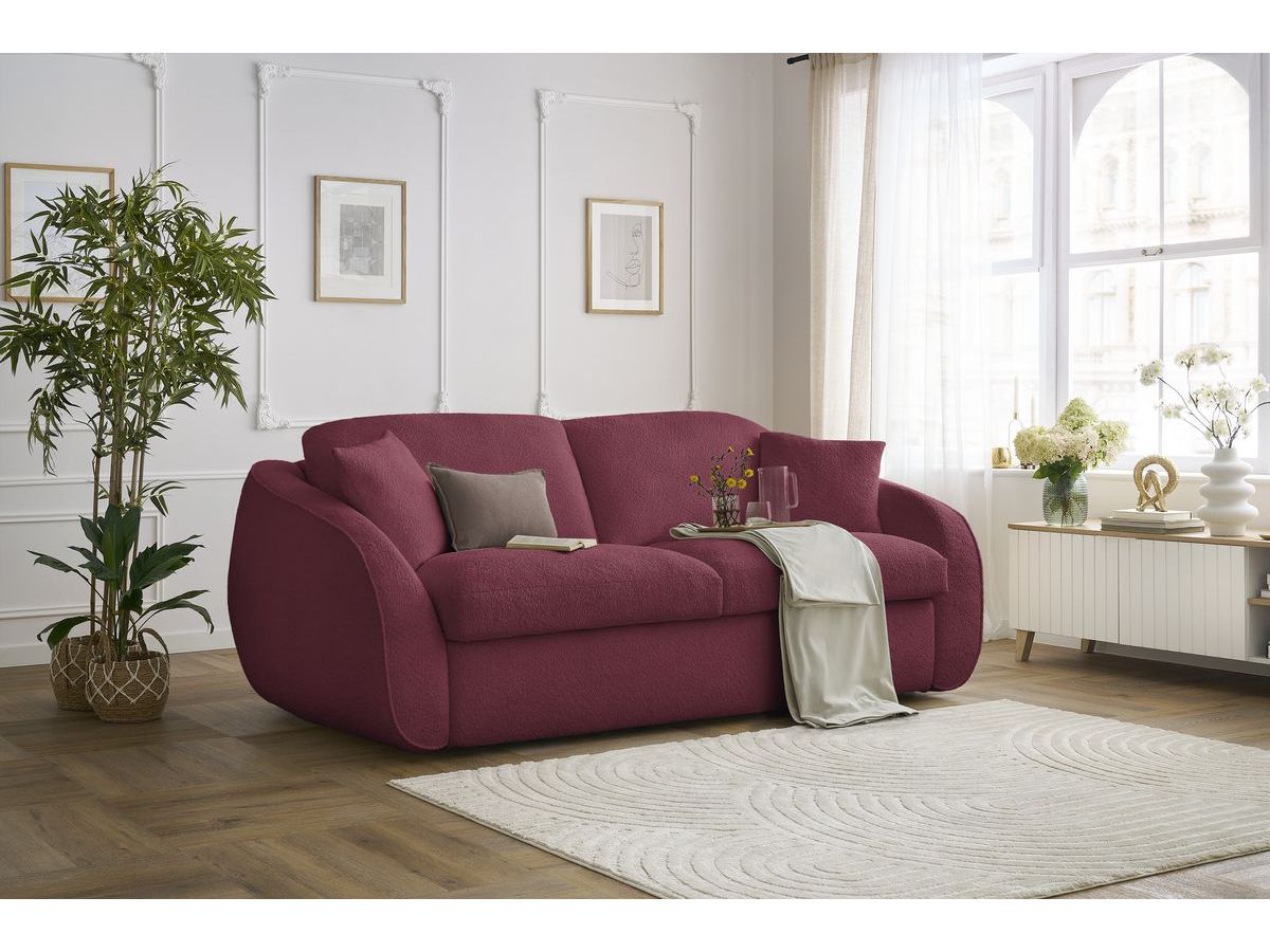 Cezanne - Straight Sofa Bed with Express Opening - Bouclé Fabric