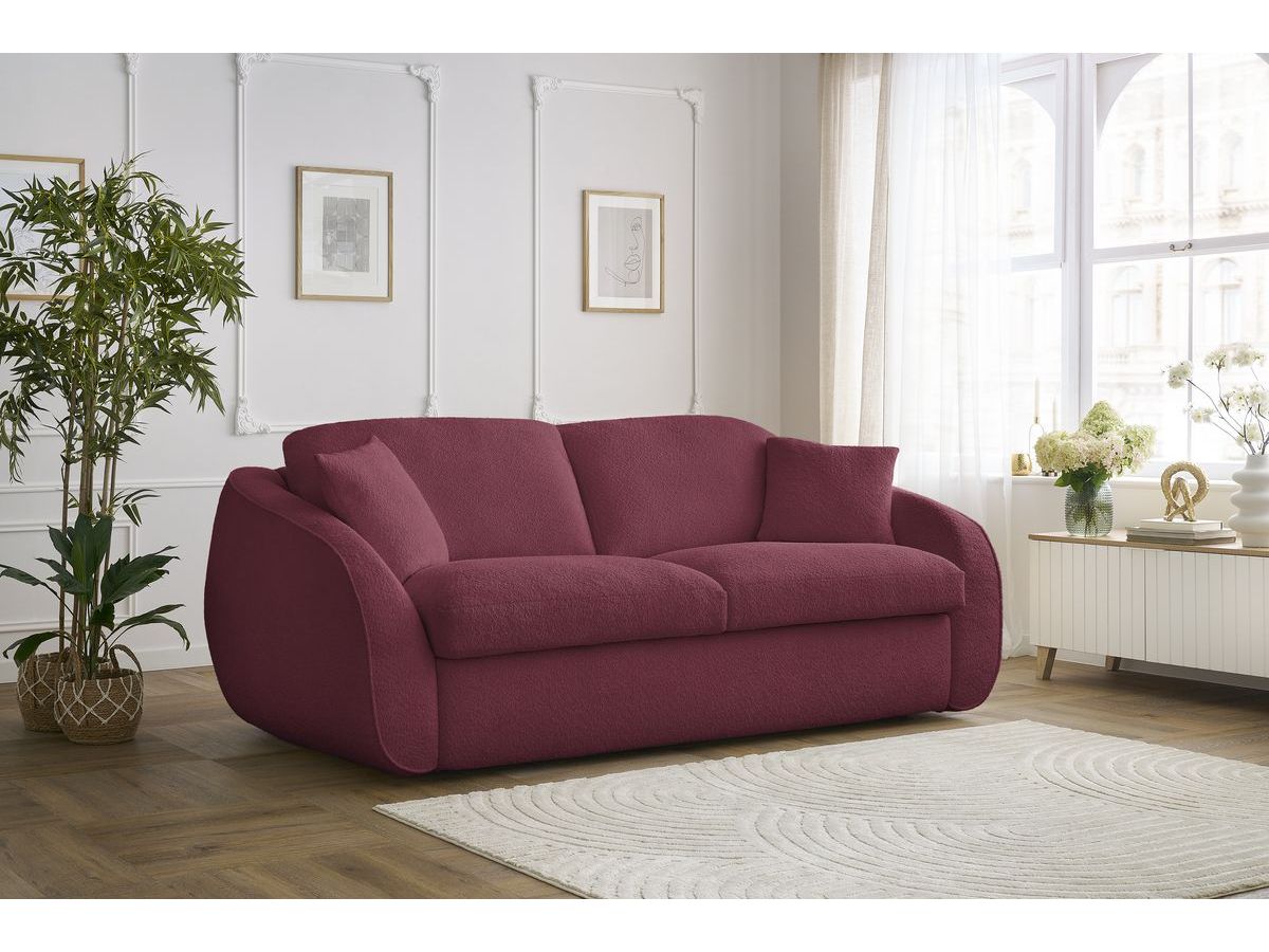 Cezanne - Straight Sofa Bed with Express Opening - Bouclé Fabric