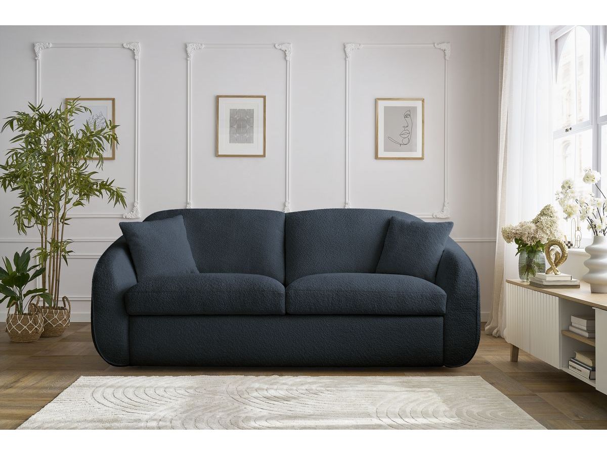 Cezanne - Straight Sofa Bed with Express Opening - Bouclé Fabric