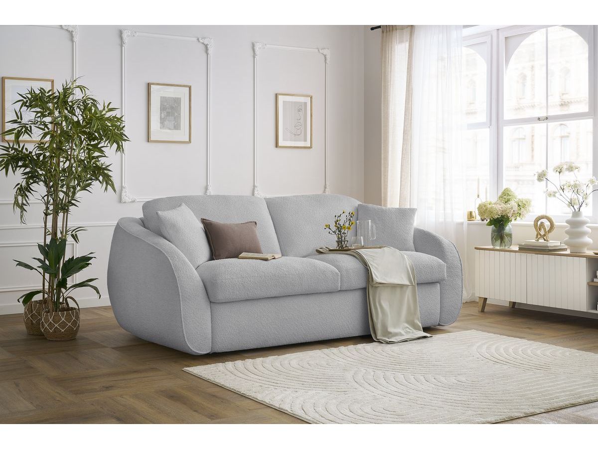 Cezanne - Straight Sofa Bed with Express Opening - Bouclé Fabric