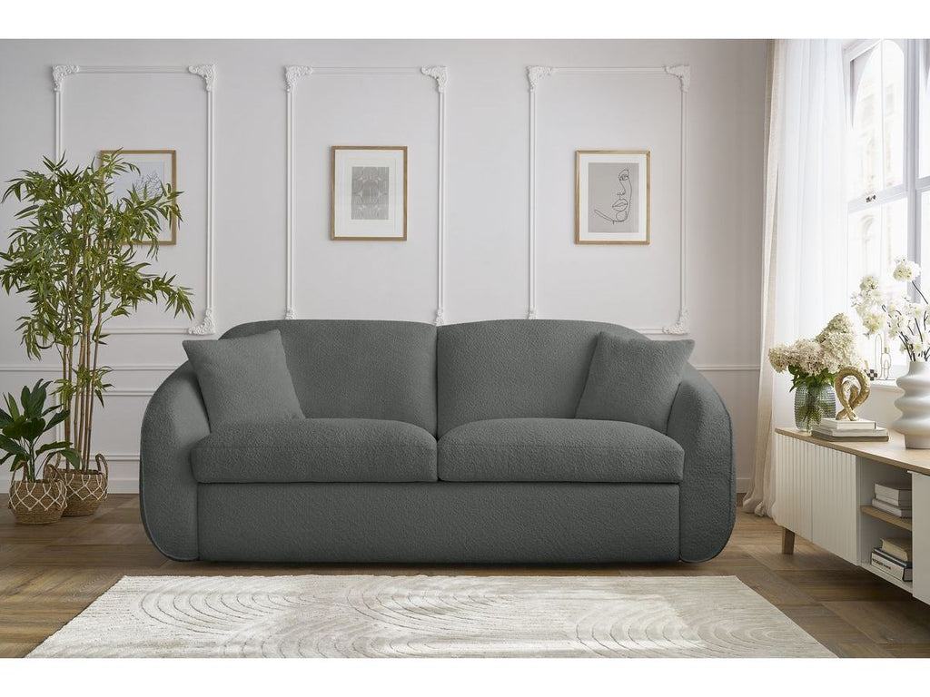 Cezanne - Straight Sofa Bed with Express Opening - Bouclé Fabric