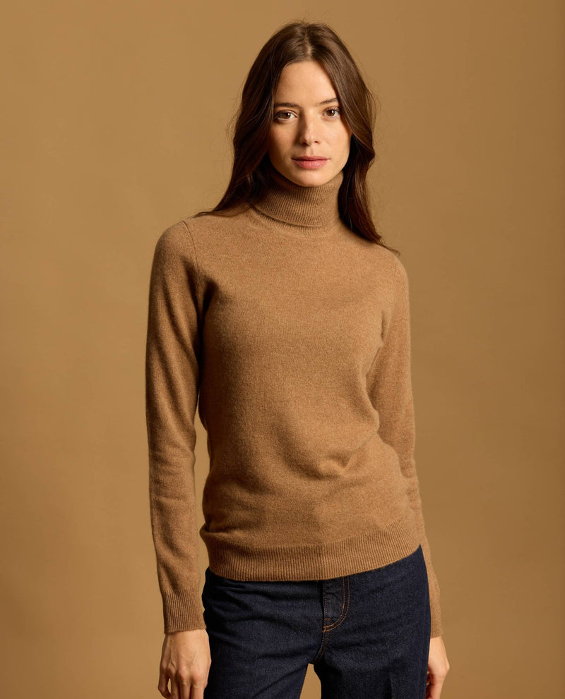 Hannah 100% Cashmere Sweater - Camel - Women
