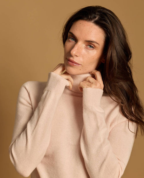 Pull Hannah 100% Cachemire - Rose Pâle - Femme