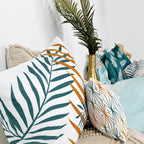 Foliage Mint Cushion Cover - Multicoloured