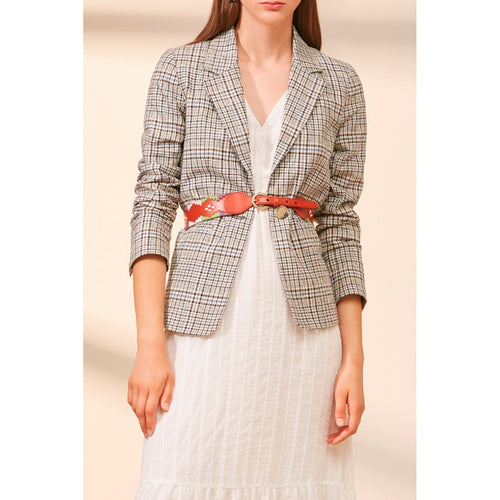 Suncoo - Linen Jacket - Beige Et Noir