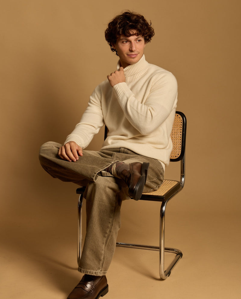 Georges 100% Cashmere Sweater - Ecru - Men