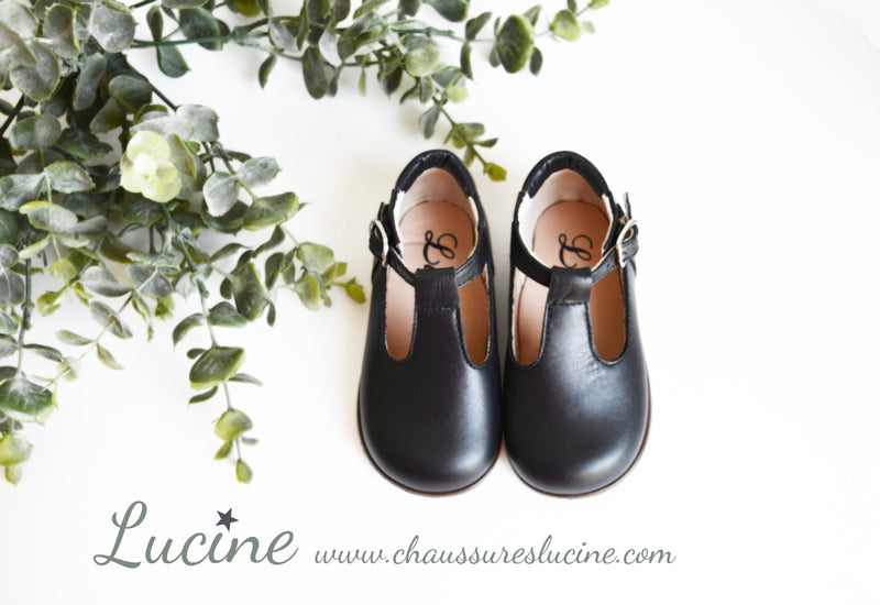 Clarence Sleek Soft Mary Jane Ankle Boots - Navy Leather - Unisex
