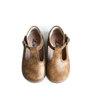 Chaussures Bottillons Salomés Souples Clarence Frisettes - Cuir Camel Irisé - Fille