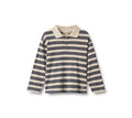 Polo a maniche lunghe Fred - A righe grigio-blu
