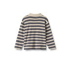 Polo a maniche lunghe Fred - A righe grigio-blu