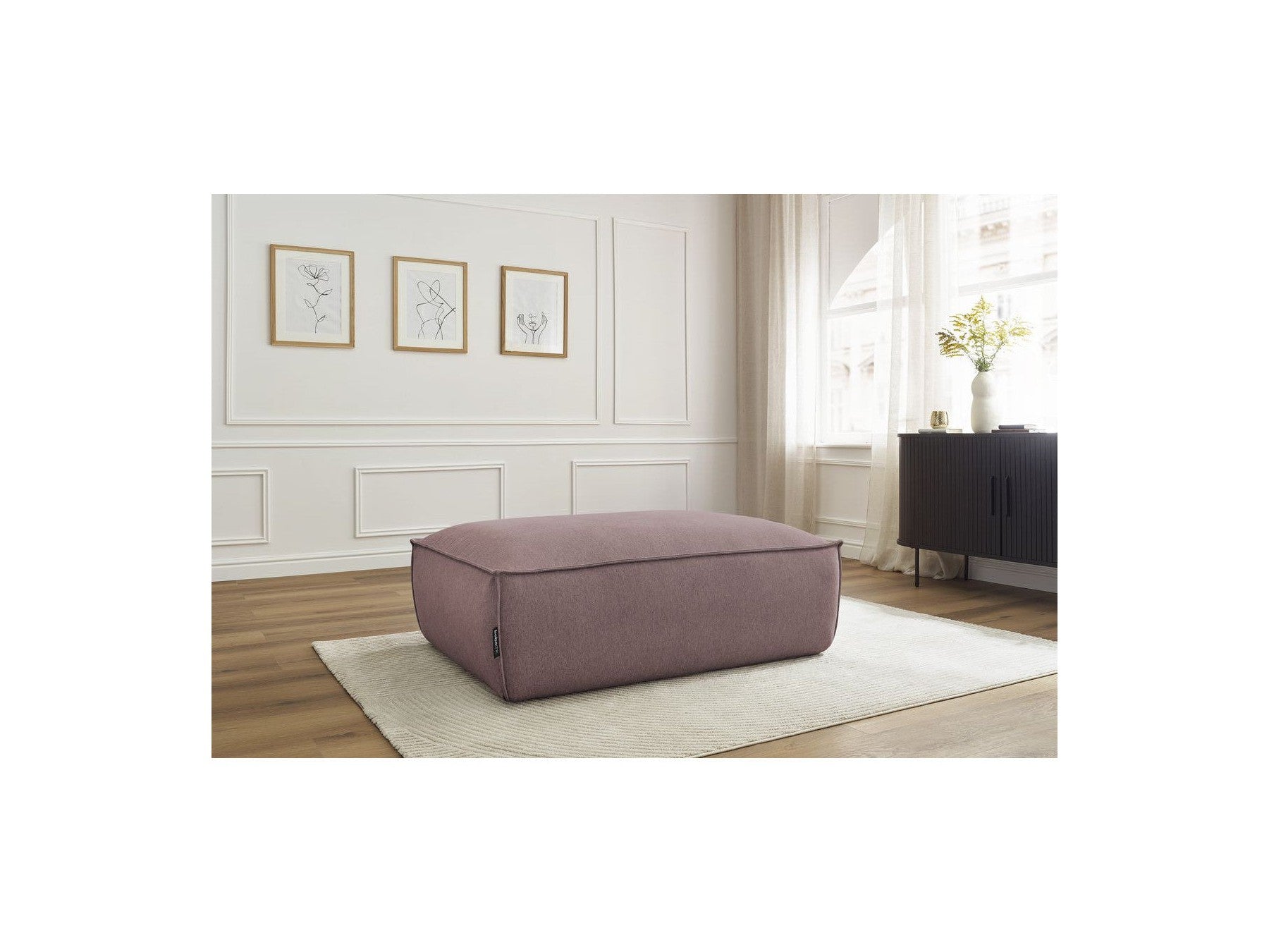 Pouf Boheme Tissu Chiné