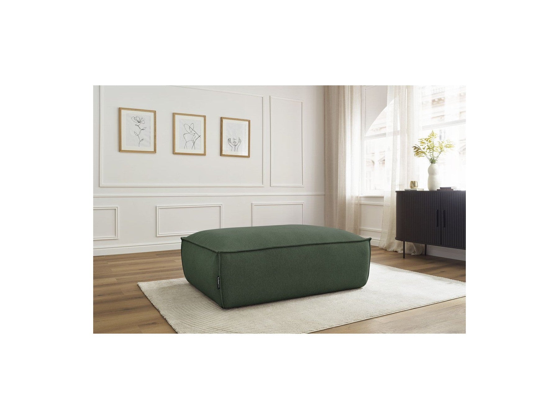 Pouf Boheme Tissu Chiné