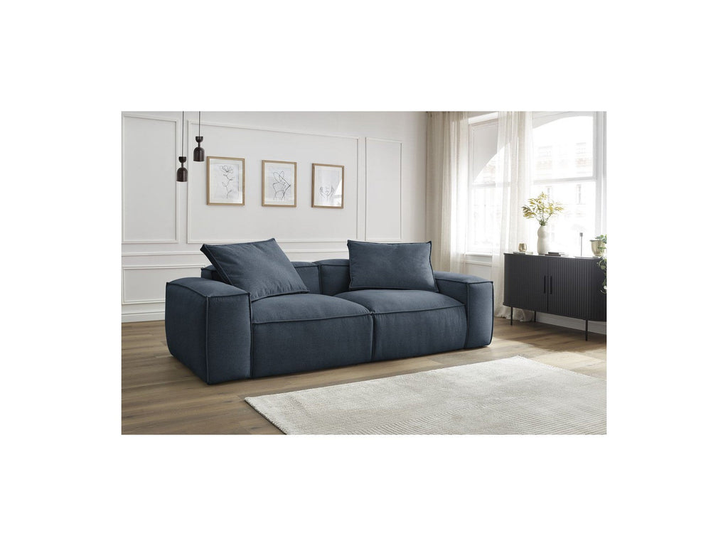 Fixed Straight 3-Seater Boheme Sofa in Flecked Fabric