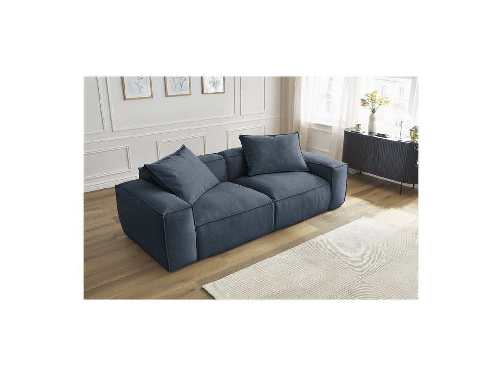 Fixed Straight 3-Seater Boheme Sofa in Flecked Fabric