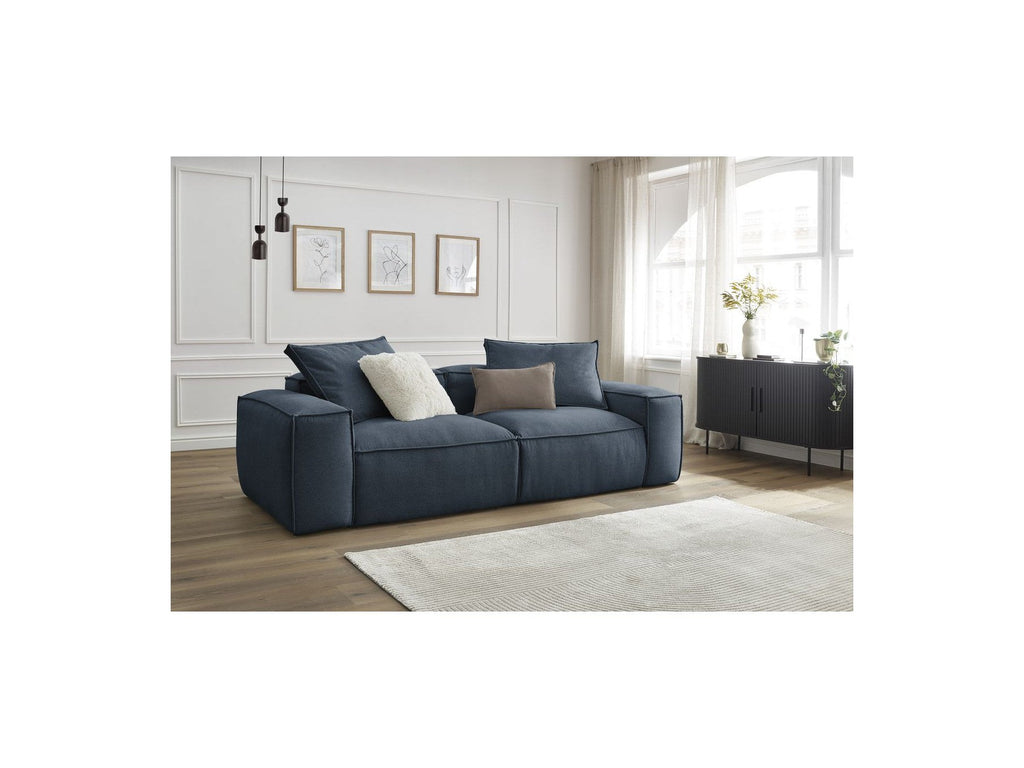 Fixed Straight 3-Seater Boheme Sofa in Flecked Fabric
