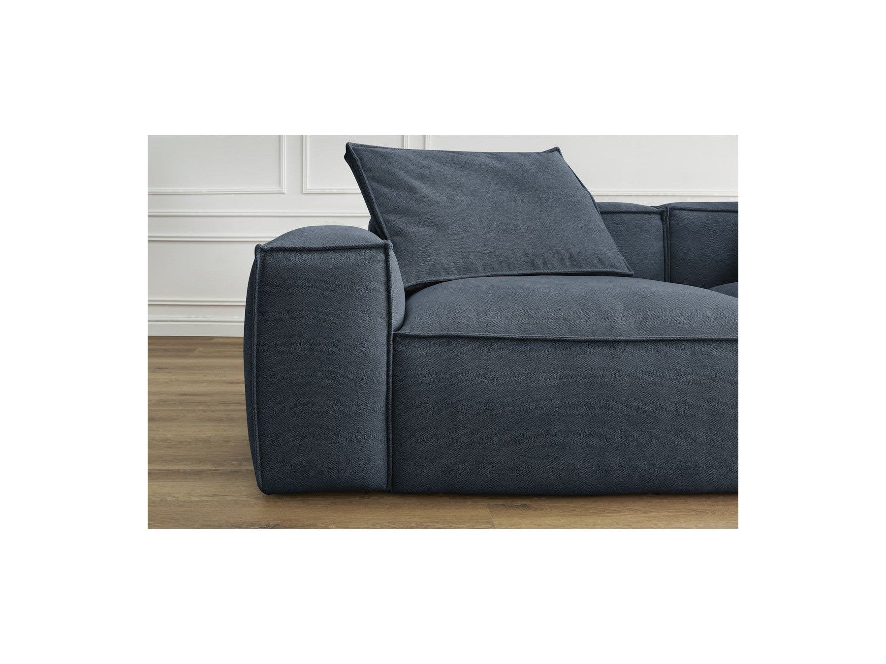 Fixed Straight 3-Seater Boheme Sofa in Flecked Fabric