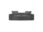 Fixed Straight 3-Seater Boheme Sofa in Flecked Fabric