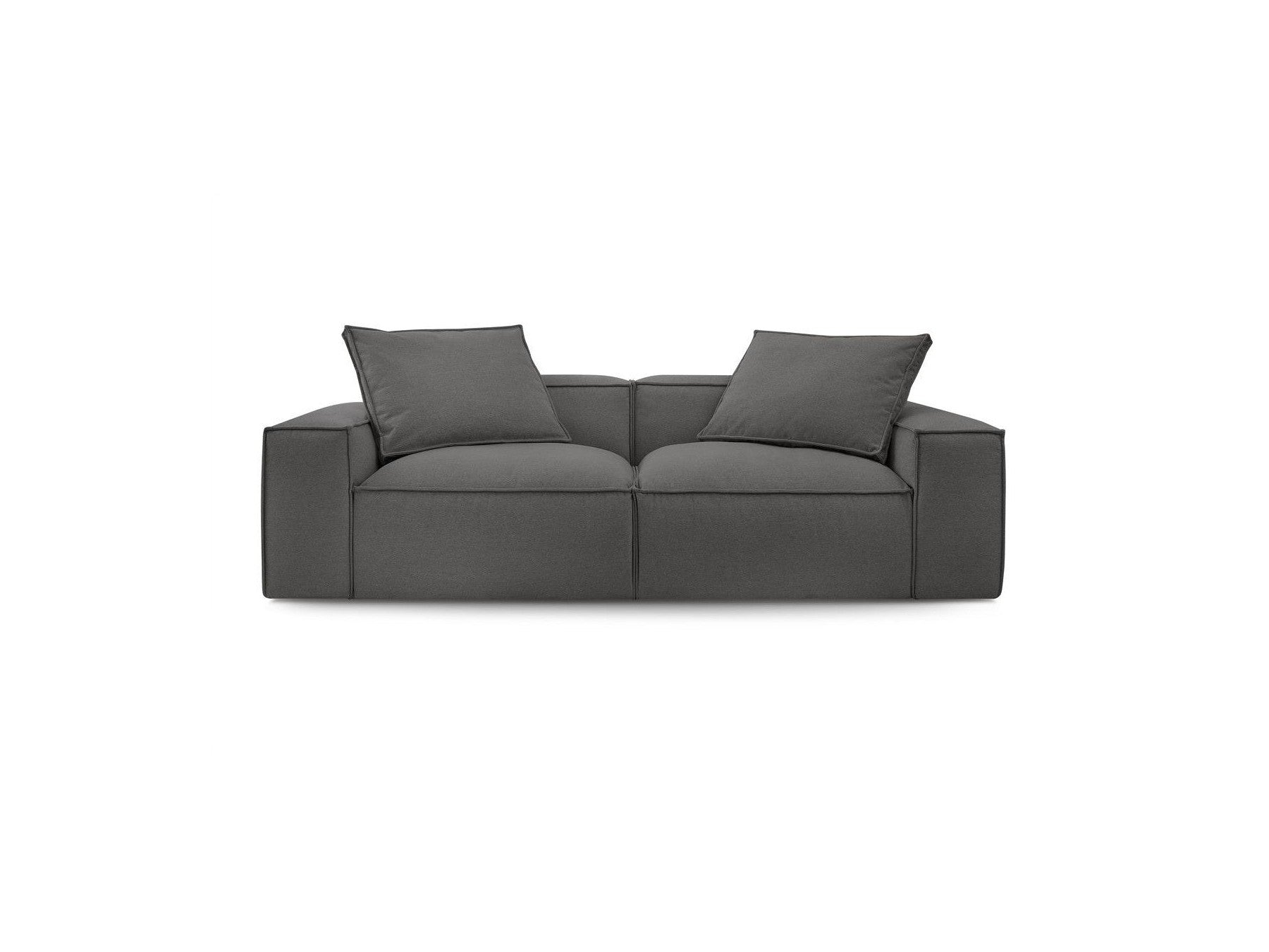 Fixed Straight 3-Seater Boheme Sofa in Flecked Fabric