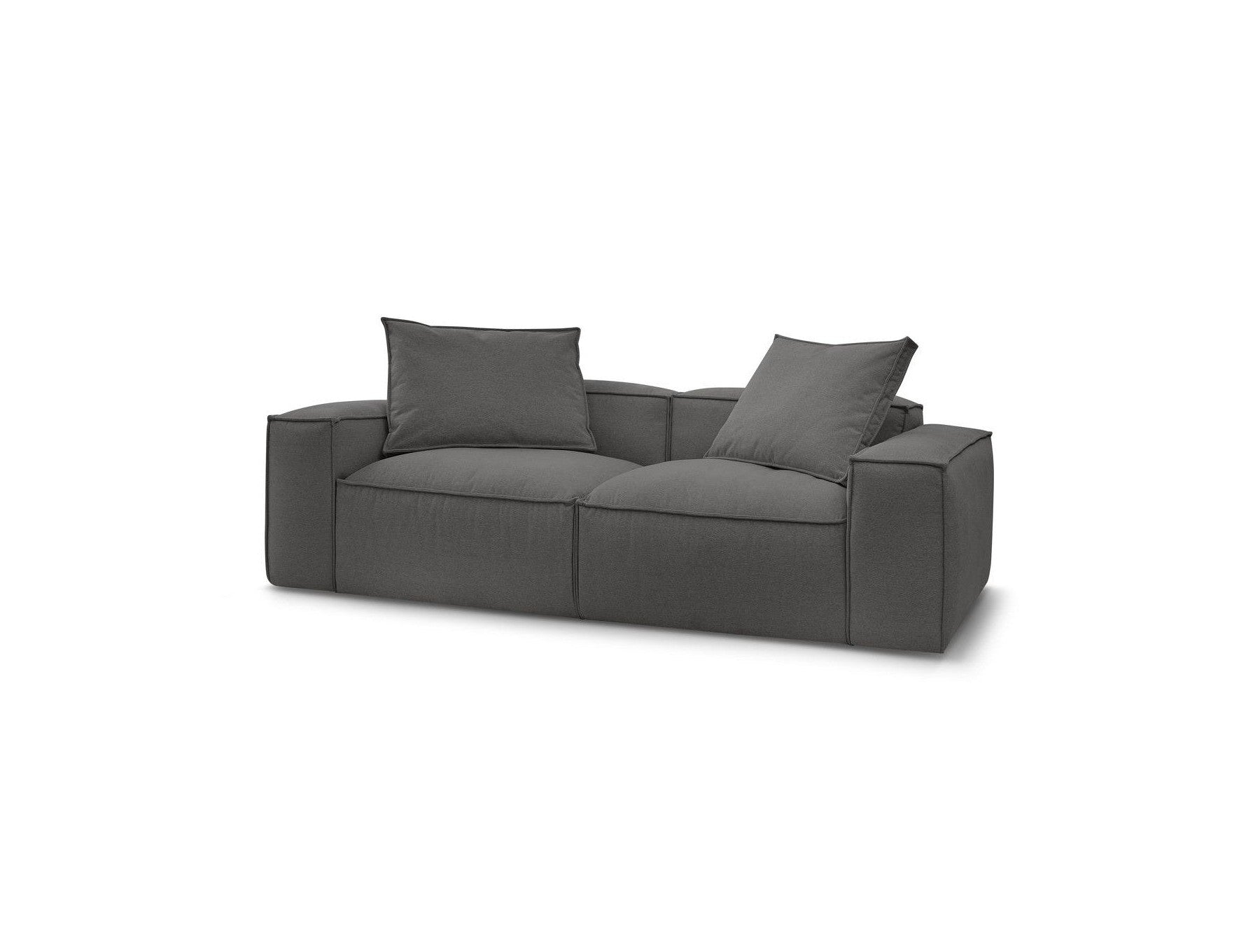 Fixed Straight 3-Seater Boheme Sofa in Flecked Fabric
