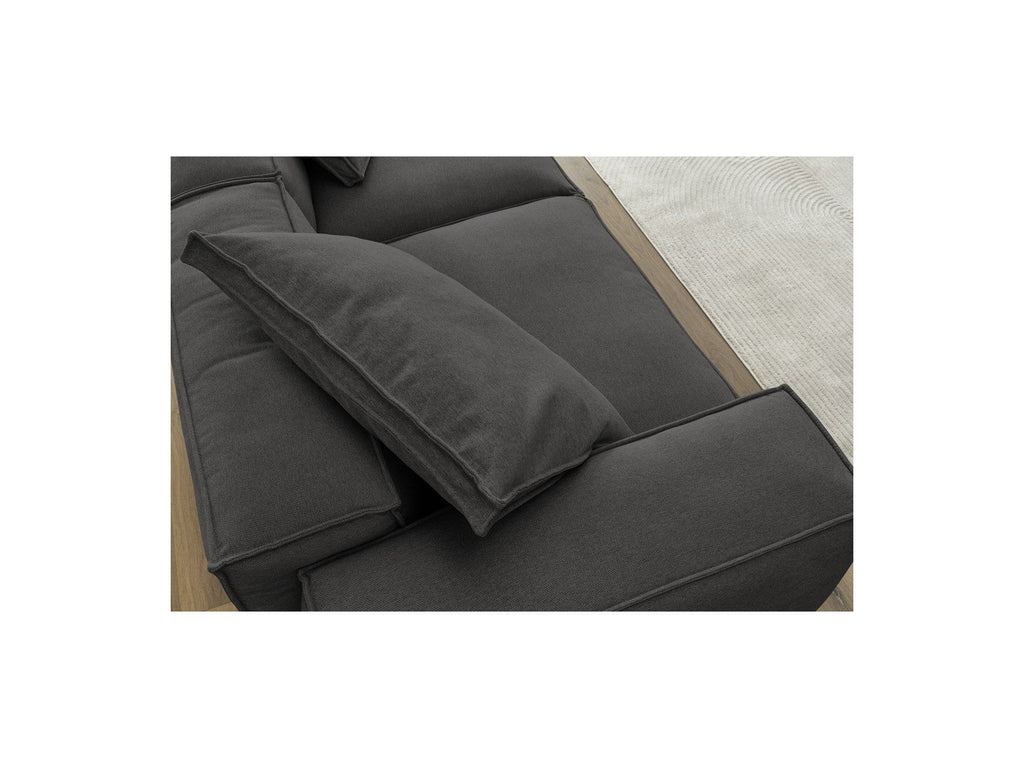 Fixed Straight 3-Seater Boheme Sofa in Flecked Fabric