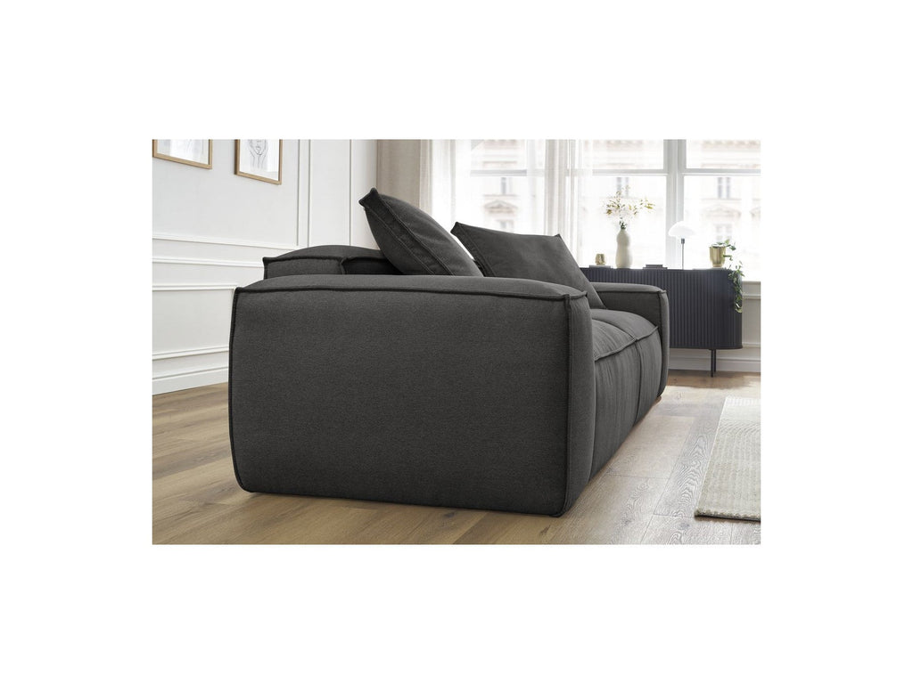 Fixed Straight 3-Seater Boheme Sofa in Flecked Fabric