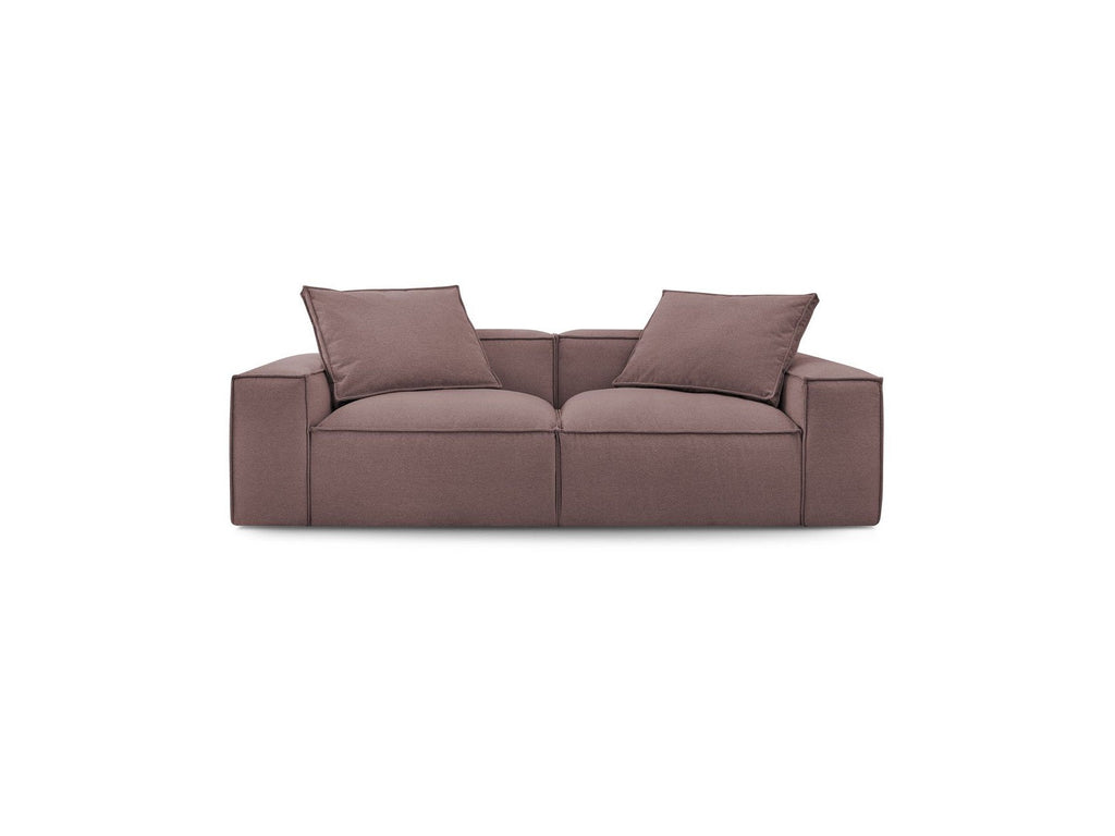 Fixed Straight 3-Seater Boheme Sofa in Flecked Fabric
