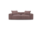 Fixed Straight 3-Seater Boheme Sofa in Flecked Fabric