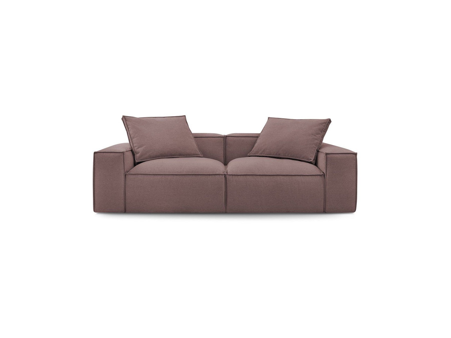 Fixed Straight 3-Seater Boheme Sofa in Flecked Fabric