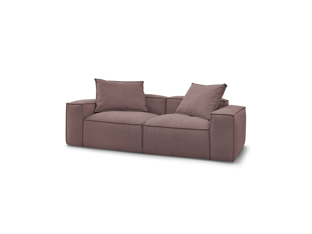 Fixed Straight 3-Seater Boheme Sofa in Flecked Fabric