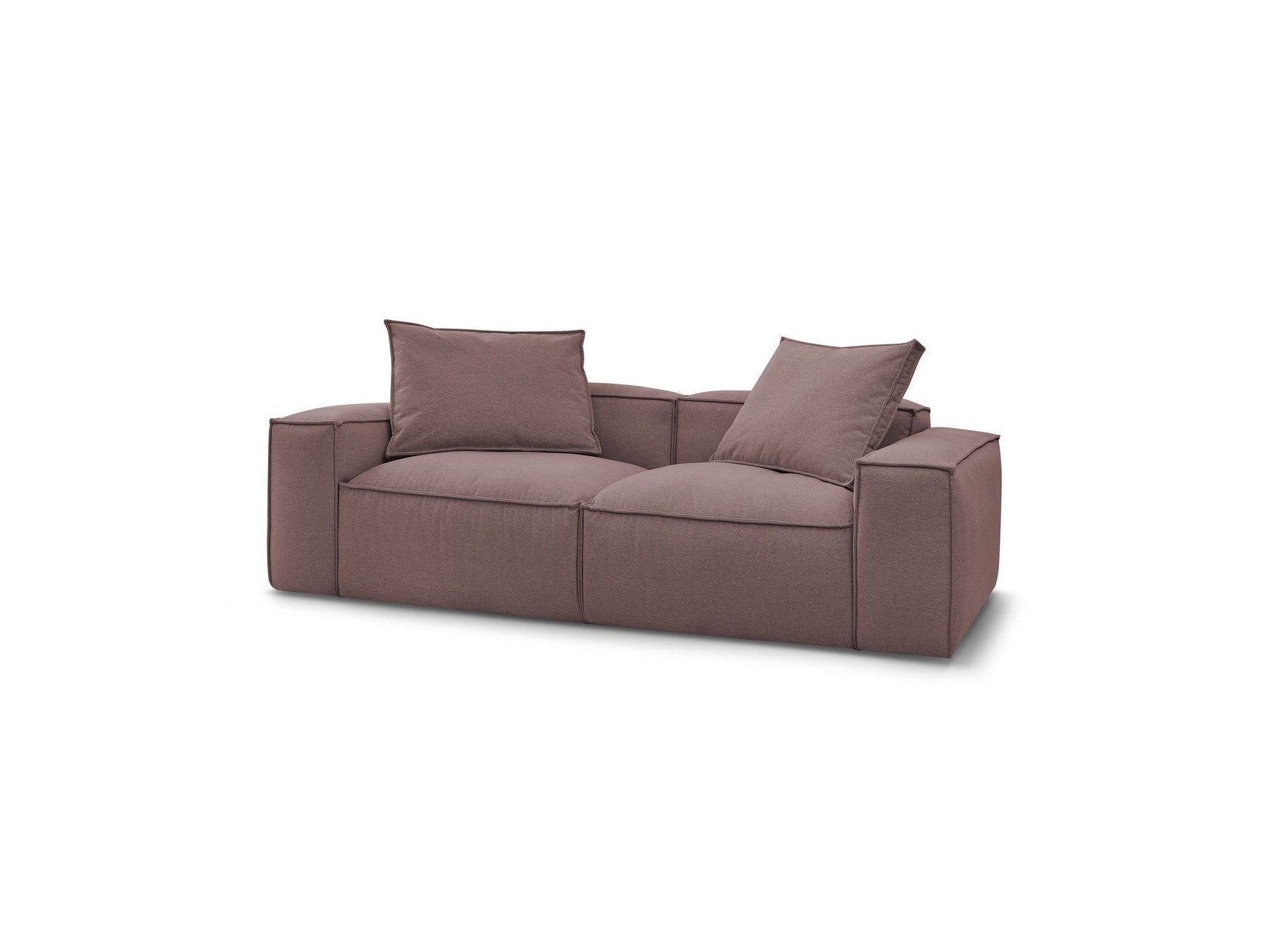 Fixed Straight 3-Seater Boheme Sofa in Flecked Fabric