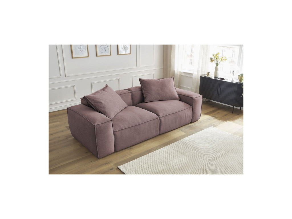 Fixed Straight 3-Seater Boheme Sofa in Flecked Fabric