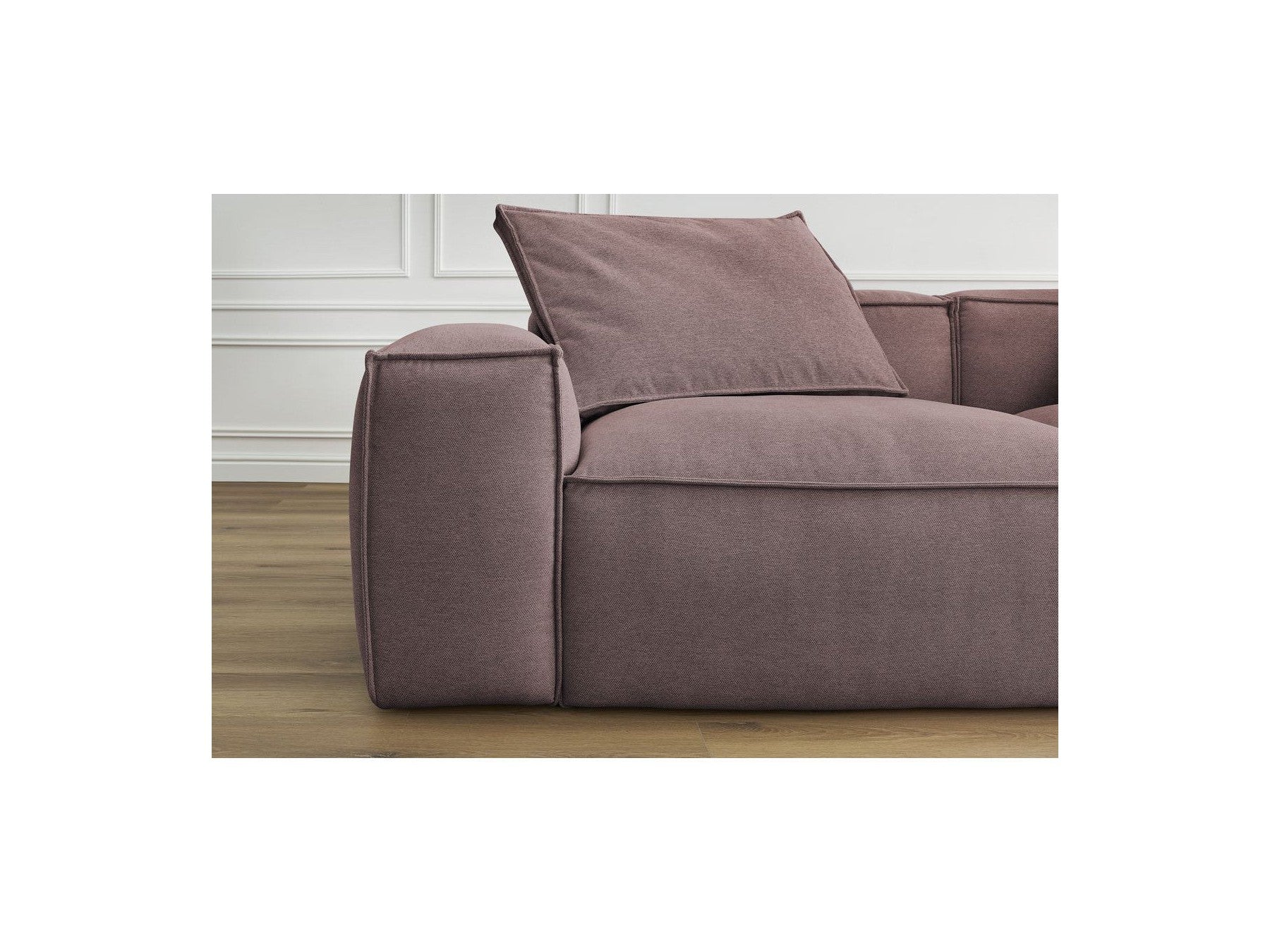 Fixed Straight 3-Seater Boheme Sofa in Flecked Fabric
