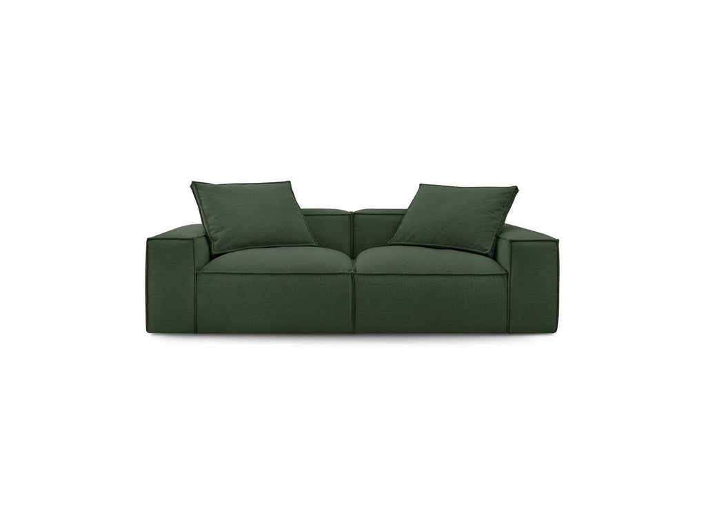 Fixed Straight 3-Seater Boheme Sofa in Flecked Fabric