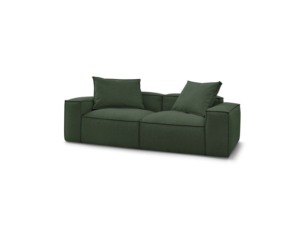 Fixed Straight 3-Seater Boheme Sofa in Flecked Fabric