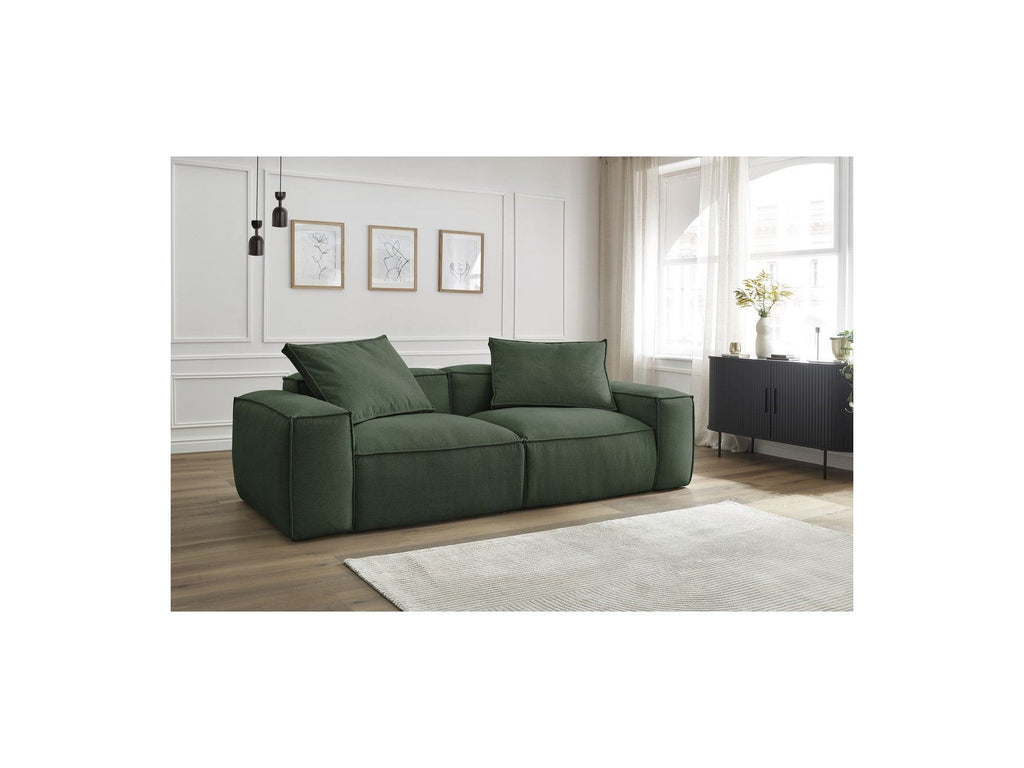 Fixed Straight 3-Seater Boheme Sofa in Flecked Fabric